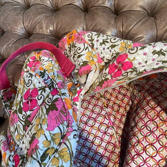 vera bradley tote bag pink with strap - Picture 6 of 9